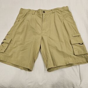 HEYBO 9" Utility Fishing Khaki Shorts With UPF Protection LARGE
